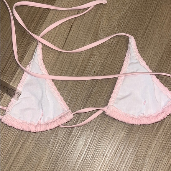 SHEIN Light Pink Ruched Bikini Top Small - Picture 5 of 6
